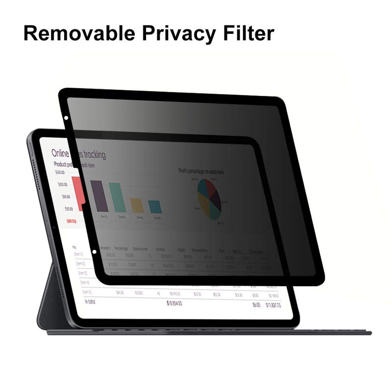 FILMEXT Removable Ipad Pro Privacy Screen Protector for Ipad Pro 11 inch (2022/2021/2020/2018), Ipad Air 5/Air 4 10.9 inch, Anti-Spy Anti-Glare Filter, Bubble Free & Easy On/Of,[Landscape Privacy] - Image 1